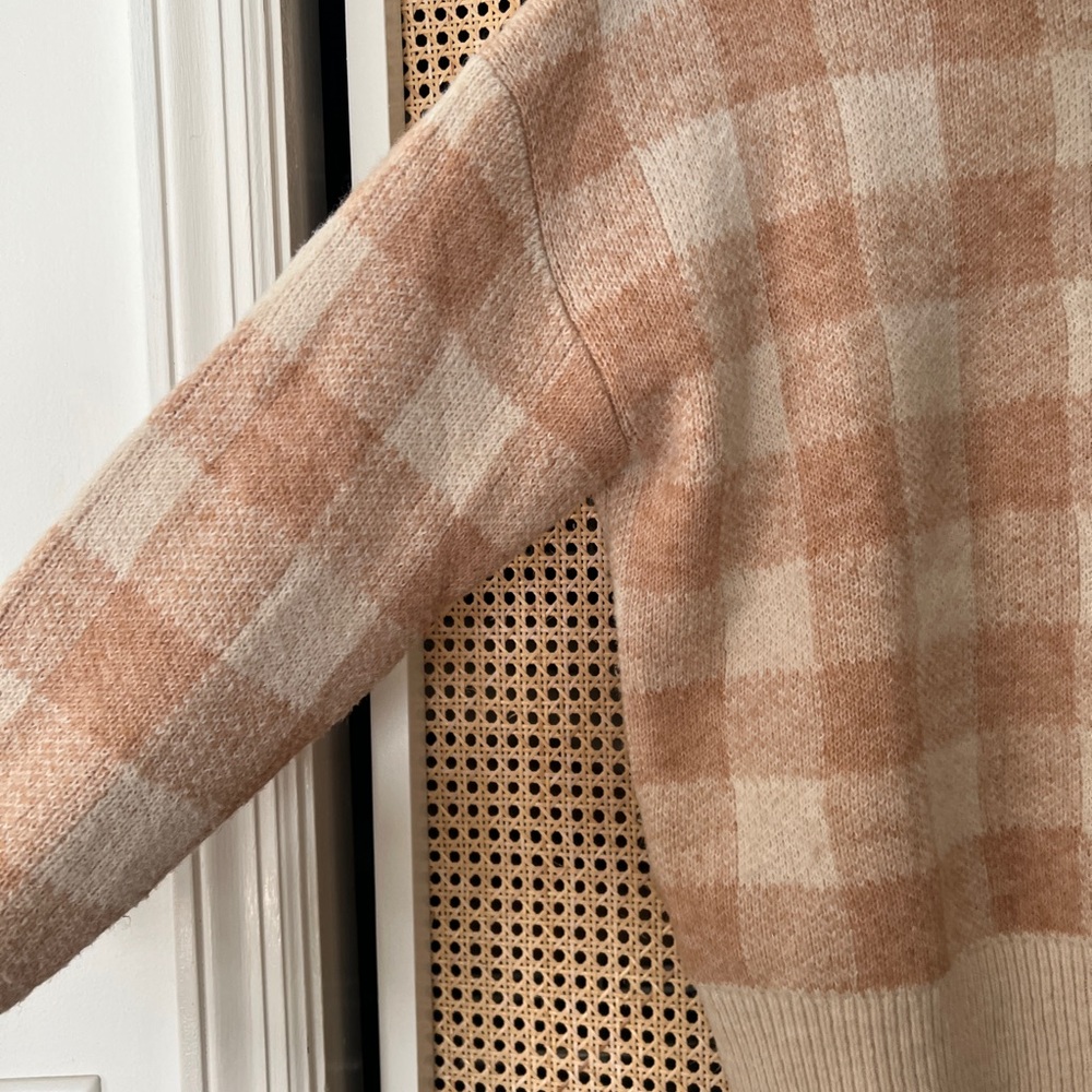 Mango Beige Check Sweater - Picture 2 of 4